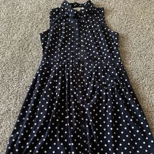 Blue & White Polka Dot Dress